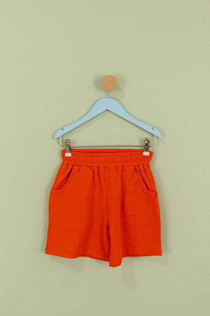 Basic Erkek Çocuk İkili Bermuda Şort Siyah Turuncu