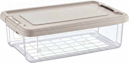 Orret Home Kilitli Saklama Kabı Şeffaf Organizer PP Plastik Gıda Saklama Kabı Kapaklı Buzdolabı Düzenleyici İstiflenebilir Çok Amaçlı Saklama Kutusu (6 Litre)