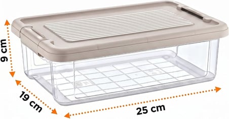 Orret Home Kilitli Saklama Kabı Şeffaf Organizer PP Plastik Gıda Saklama Kabı Kapaklı Buzdolabı Düzenleyici İstiflenebilir Çok Amaçlı Saklama Kutusu (6 Litre)