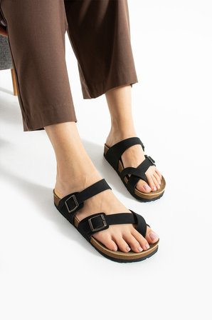 Alane Ortopedik Esnek Comfort Rahat Eva Taban Parmak Arası Günlük Çift Bantlı Kadın Sandalet Terlik
