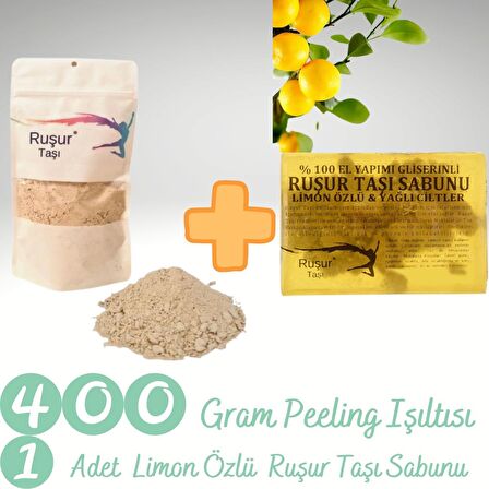 400 Gr Peeling Işıltısı ( +-%10)+ LİMONLU RUŞUR SABUNU  Doypack