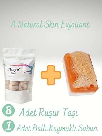 TAŞI 8 ADET + Kabak Lifli Ballı Kaymaklı Eşek Sütü Sabunu  Doypack