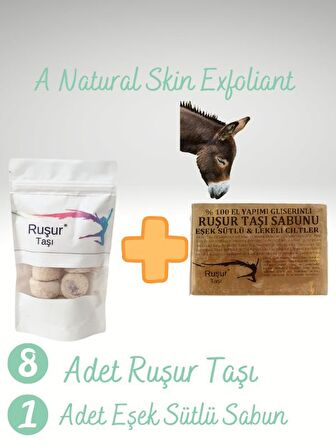 TAŞI 8 ADET + EŞEK SÜTLÜ RUŞUR TAŞI SABUNU  Doypack