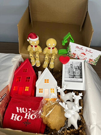 14 Parça Yılbaşı Hediye Kutusu Noel Temalı Dekoratif Set Yılbaşı Süsleri Yeni Yıl Hediyesi