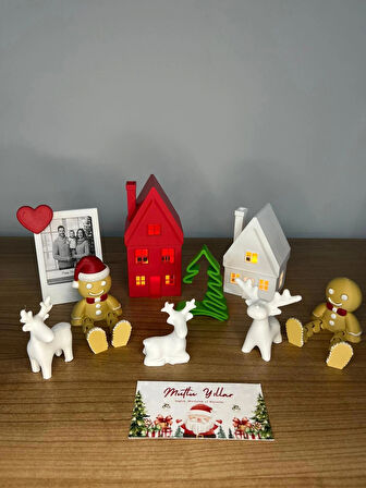 14 Parça Yılbaşı Hediye Kutusu Noel Temalı Dekoratif Set Yılbaşı Süsleri Yeni Yıl Hediyesi