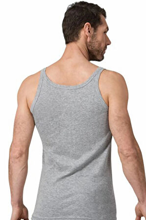 122 Tam Pamuklu Ribana Ince Askılı Erkek Atlet Beyaz