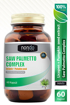 Saw Palmetto Complex 60 Kapsül (CÜCE PALMİYE, YEŞİL ÇAY, İSIRGAN, BAL KABAĞI, ÇİNKO, LİİKOPEN)