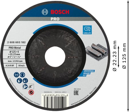 Bosch Professional Kesme Diski, Gri, 125 mm, 1 Adet
