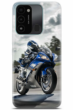 Tecno Spark 8C uyumlu Otomoto 32 Arka Kapak Mavi Yamaha