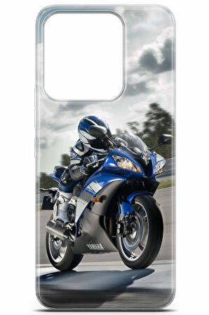 Tecno Spark 8C uyumlu Otomoto 32 Arka Kapak Mavi Yamaha