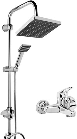 Banyo Duş Seti, Pirinç Batarya ve Yağmurlama Robot Başlık, 2'li Set, 2 Yıl Garantili (krom (titanic set))