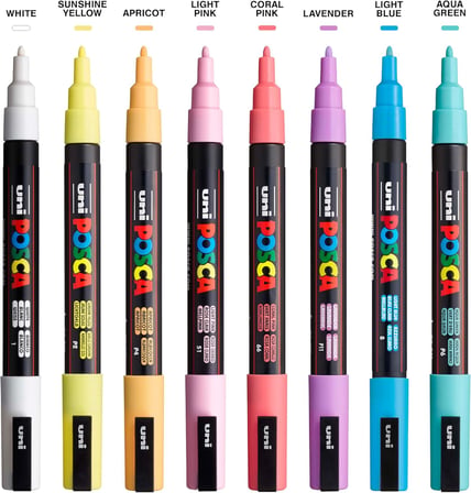 UNİ POSTER MARKÖRÜ SET PC-3M/8C SC SOFT RENK 8 Lİ