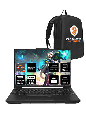 ASUS TUF Gaming A16 R7 7435HS 96GB 4TB SSD RX7600S/8GB 95W 165Hz 16" WUXGA FDOS N3054 & PER4 ÇANTA