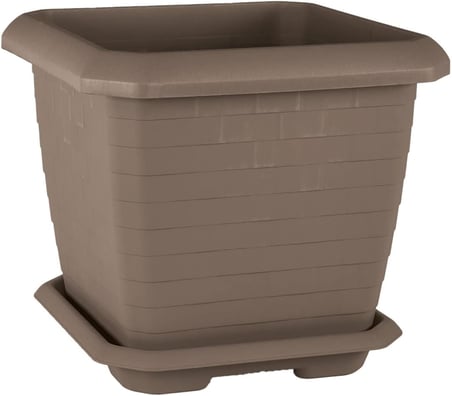 HK05 Hisar Kare Saksı No:5 Tabaklı 53,4 cm, 74,3 Litre Mocha
