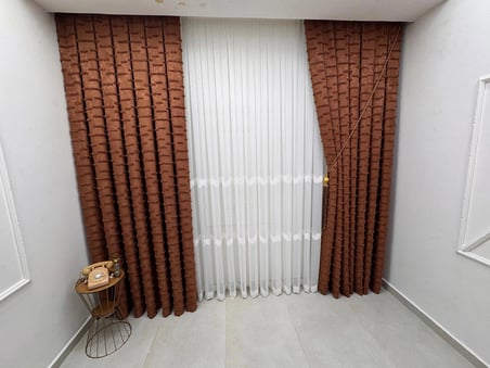 NİVEMESHOME PERLİNA 101 EKRU  1/3  PİLELİ TÜL PERDE APM