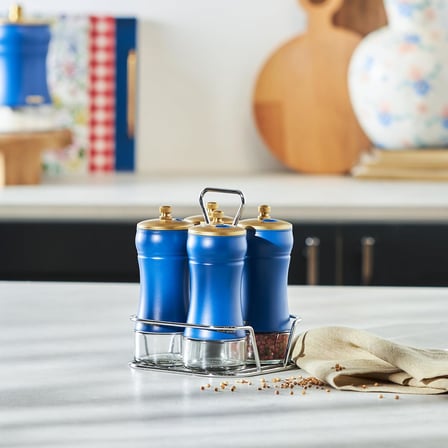 Blue Berry 5 Parça Cam Baharat Takımı