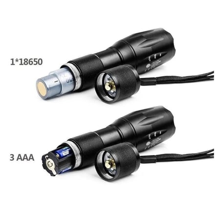 Evimdeyokyok Wt-610 El Feneri Q5 Led Beyaz Sarı Mor 12-13.5 cm 300-500 Metre Işık Mesafesi