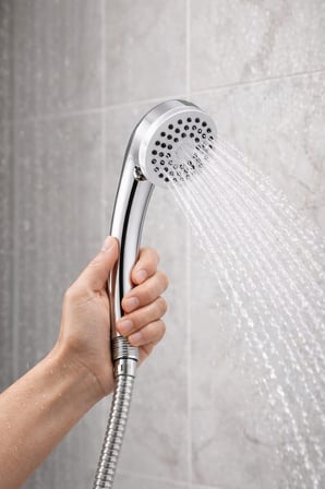 Duş Başlığı Seti 150 cm Hortumlu, 7.5 cm Başlık Çapı, 21 cm Krom Saplı El Duşu, Esnek Plastik Hortum, Paslanmaz Çelik Bağlantı, Basınç Artırıcı Duş Başlığı