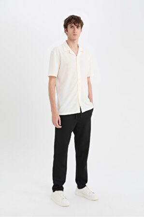 DeFacto Jogger Pantolon Basic Düz Beli Bağcıklı Cepli Düz Paça C6022AX24AUBK81