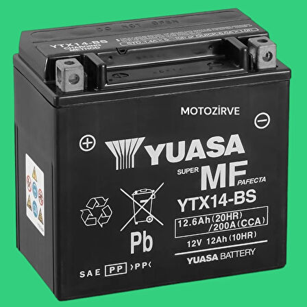 Peugeot (400 METROPOLIS 13-14) Yuasa YTX14-BS Akü 12,6 Amper