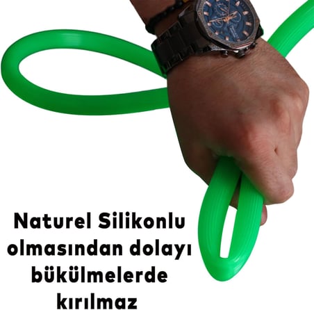 Badem10 Bahçe Çeşme Su Hortumu İç Çap 1/2 Naturel Silikonlu Sulama Araç Yıkama Hortum 25 Metre