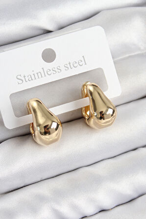 Pirinç Halka Model Gold Renk Kadın Küpe