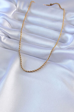  Çelik Gold Renk Burgu Model 45 cm Kadın Kolye