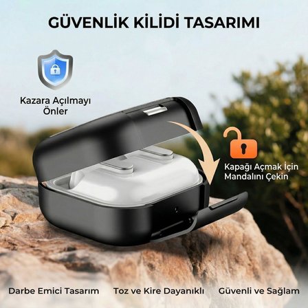 [Black-Frame] Samsung Galaxy Buds4 Pro/Buds 4 için Kılıf [Fonksiyonel Stantlı Tasarım] Kulaklık Kılıfı [Güvenlik Kilit Tasarımlı] Taşıma Askılı TPU Koruyucu Samsung Buds 4 Pro Kılıf (Siyah)