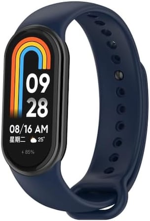 Xiaomi Mi Band 8 Mi Band 9 Mi Band 10 ile Uyumlu Silikon Kordon Kayış Metal Pimli