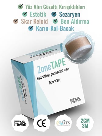 Soft Silikon Bant 2cmx3mt -Estetik-Kırışıklık- Mide -Karın Kol Bacak Germe- Sezaryen-Ben Aldırma