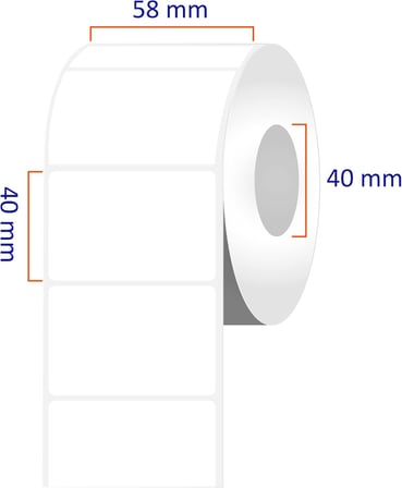 Eko Termal Terazi Etiketi 58mm x 40mm Ruloda 500 Adet 40mm Kuka Çapında Direk Termal Transfer Etiketi