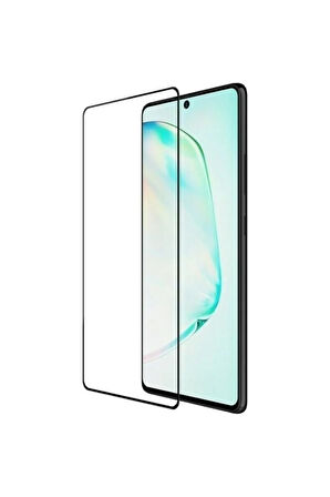 Samsung Galaxy A71 Için Kenarı Kırılmaya Dayanıklı 5d Cam Ekran Koruyucu Siyah