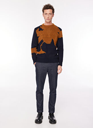 Sseinse Bisiklet Yaka Slim Fit Mavi Erkek Kazak MI2590SS