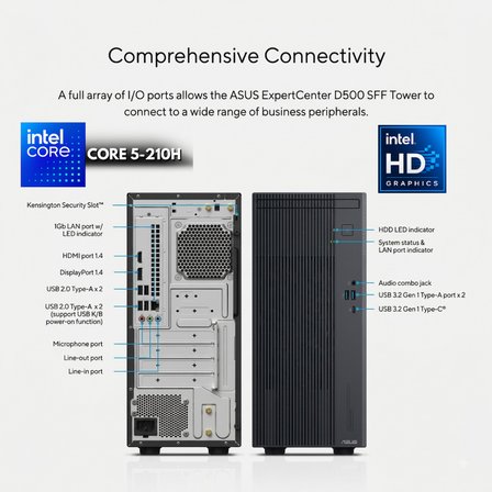 ASUS PC CORE 5-210H 40-GBDDR5 4 TBSSD Intel HD Graphics Windows 10 Home P500MV-C52108512B0DHMF114