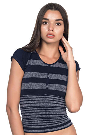 LACİVERT MI Emay 5026 Soft Seamless T Shirt