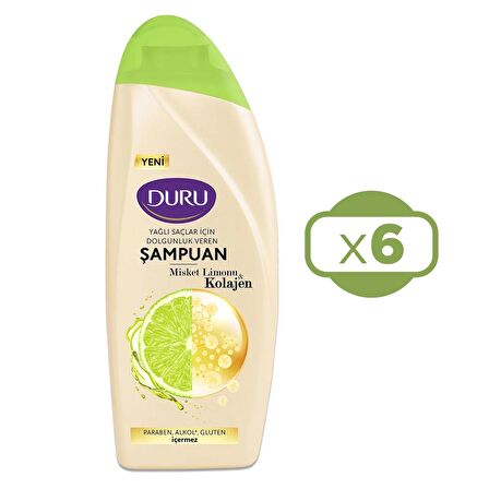 Duru Misket Limonu&Kolajen Yağlı Saçlar için Şampuan 6x500 ml