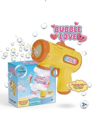 Pilli Işıklı Köpük Tabancası Otomatik Işıklı Baloncuk Tabanca Bubble Gun Çocuk Oyuncağı