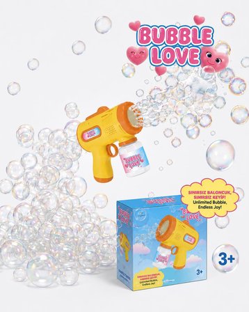 Pilli Işıklı Köpük Tabancası Otomatik Işıklı Baloncuk Tabanca Bubble Gun Çocuk Oyuncağı