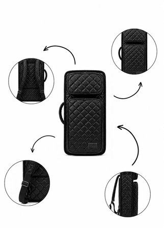 Profesyonel Gigbag (korumalı) 3'lü Kemençe Kılıfı Siyah Kapitoneli Deri Su Geçirmez
