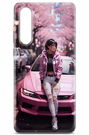 Huawei P30 uyumlu Otomoto 23 HQ Baskı Pembe Spor Araba