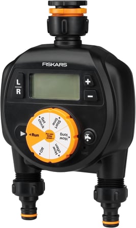 2 çıkışlı zamanlayıcı/zamanlayıcı, tüm standart musluk boyutları için, kolay okunabilir LCD ekran, evrensel boyut, 580 g, siyah/turuncu, 1054792