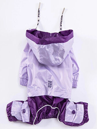 Lila BiColor Küçük-Orta-Büyük Irk Tulum Yağmurluk