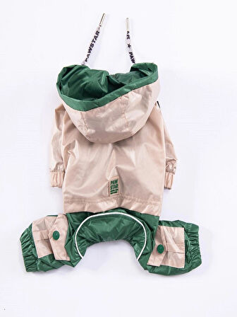 Yeşil BiColor Küçük-Orta-Büyük Irk Tulum Yağmurluk