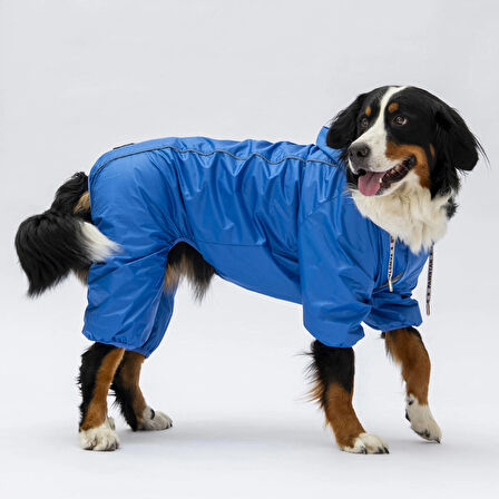 Muson Küçük-Orta-Büyük Irk Polarlı Kışlık Tulum Yağmurluk Mavi