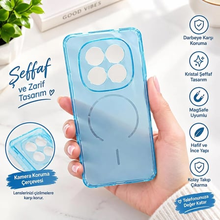 REDMİ NOTE15 PRO MAVİ ŞEFFAF SİLİKON