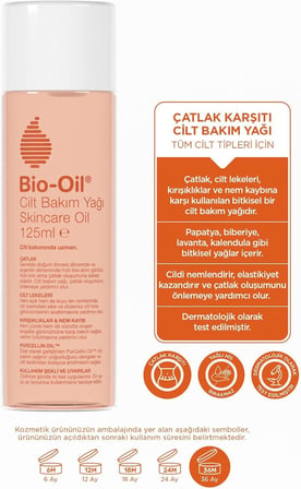 Çatlak Karşıtı &amp; Leke Karşıtı Nemlendirici Cilt Bakım Yağı 125 ml