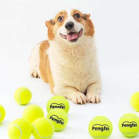 Köpek Oyuncağı Tenis Topu 2'li Büyük Boy – Dayanıklı Kauçuk İç Yapı, Diş Dostu Yumuşak Keçe Kaplama, Suya Dayanıklı, Hafif ve Esnek Yapı – Küçük ve Orta Irk Köpekler İçin Getir-Oyunu Topu