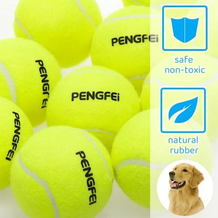 Köpek Oyuncağı Tenis Topu 2'li Büyük Boy – Dayanıklı Kauçuk İç Yapı, Diş Dostu Yumuşak Keçe Kaplama, Suya Dayanıklı, Hafif ve Esnek Yapı – Küçük ve Orta Irk Köpekler İçin Getir-Oyunu Topu