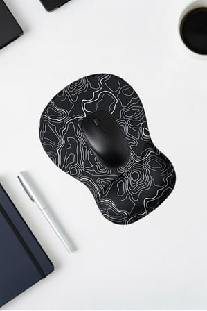 TopoWave Bilek Destekli Mouse Pad Ergonomik Kaymaz Taban Masa Pedi Bilek Koruyucu Dijital Mouse Pad Siyah