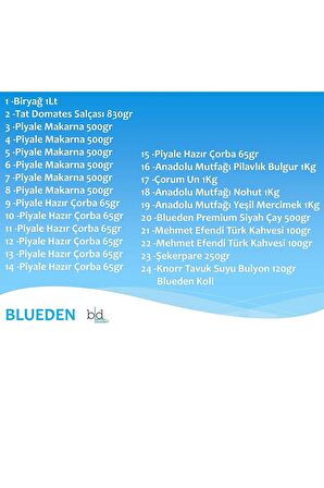 Blueden Ramazan Paketi Kumanya Erzak Gıda Yardım Kolisi 24 Parça 78 nolu Paket